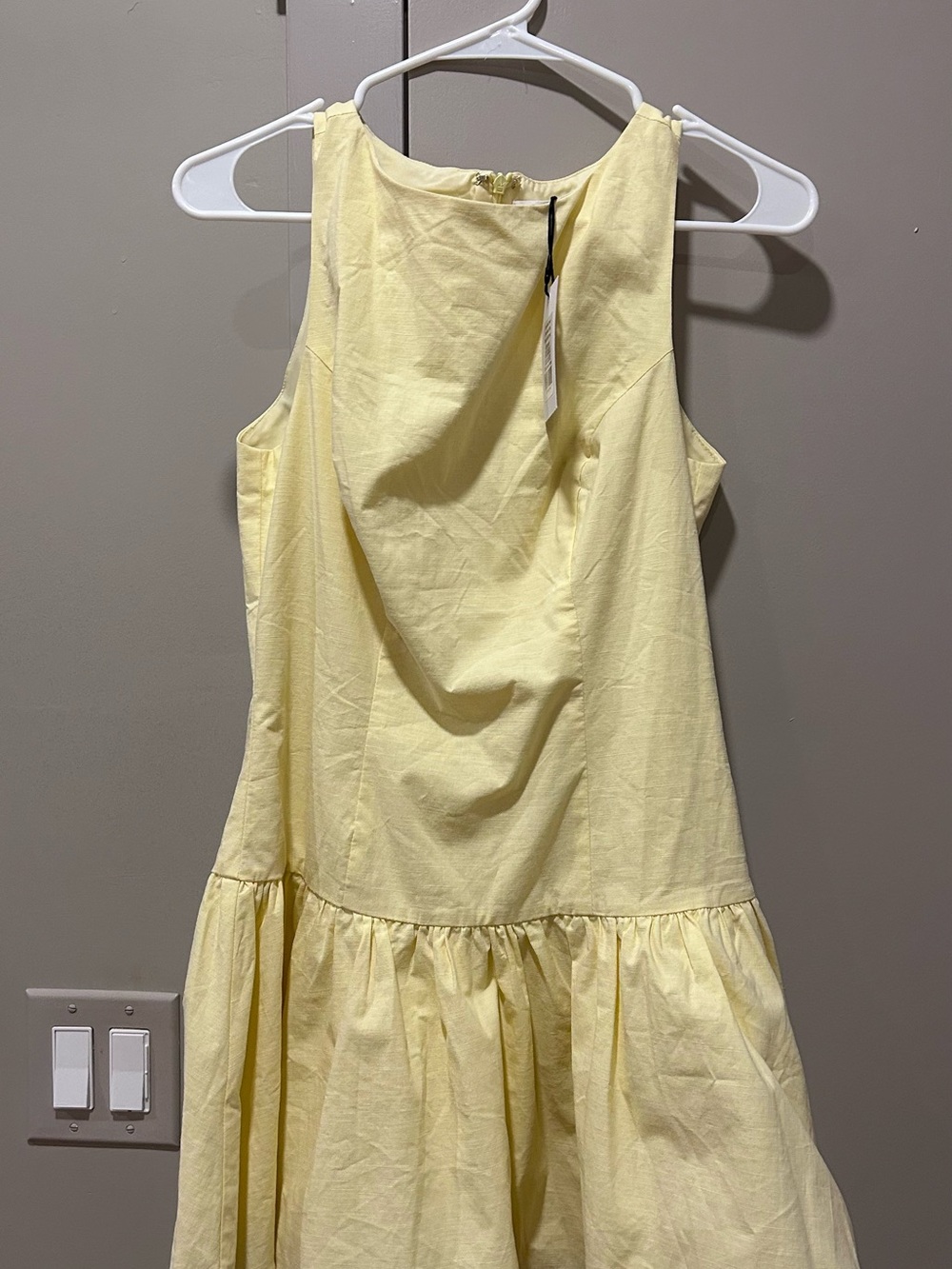 Showpo Pale Yellow Mini Dress with Ruffle Hem